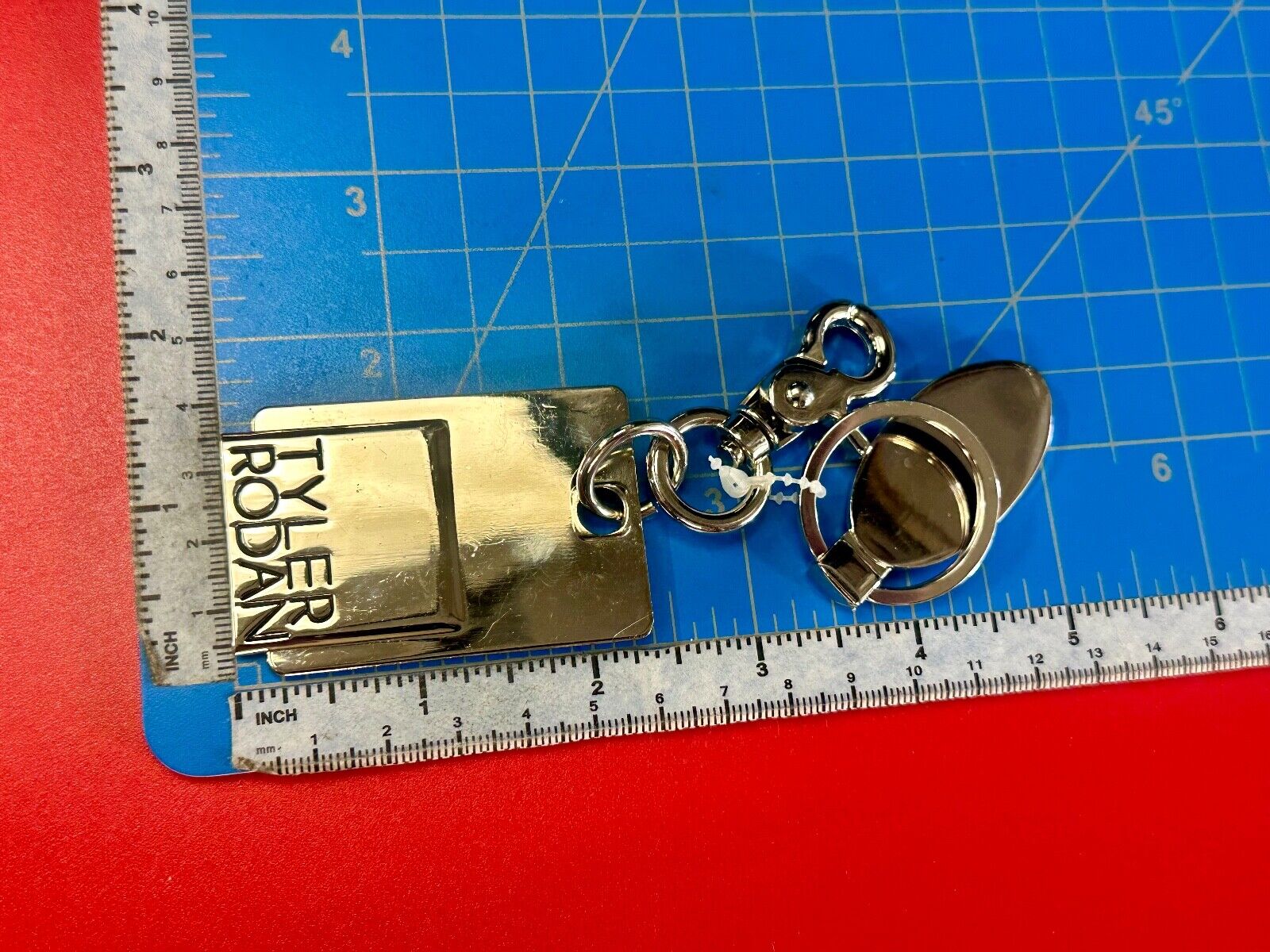 Tyler Rodan Designer Silver Tone Hanging Keychain Ring & Purse Charm Hook