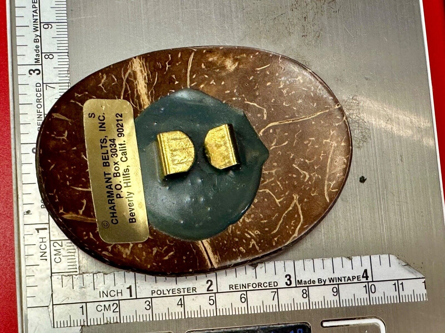 80s Charmant Beverly Hills Different Abstract Cracked Shell Style belt buckle