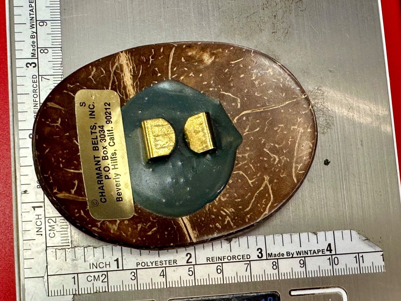 80s Charmant Beverly Hills Different Abstract Cracked Shell Style belt buckle
