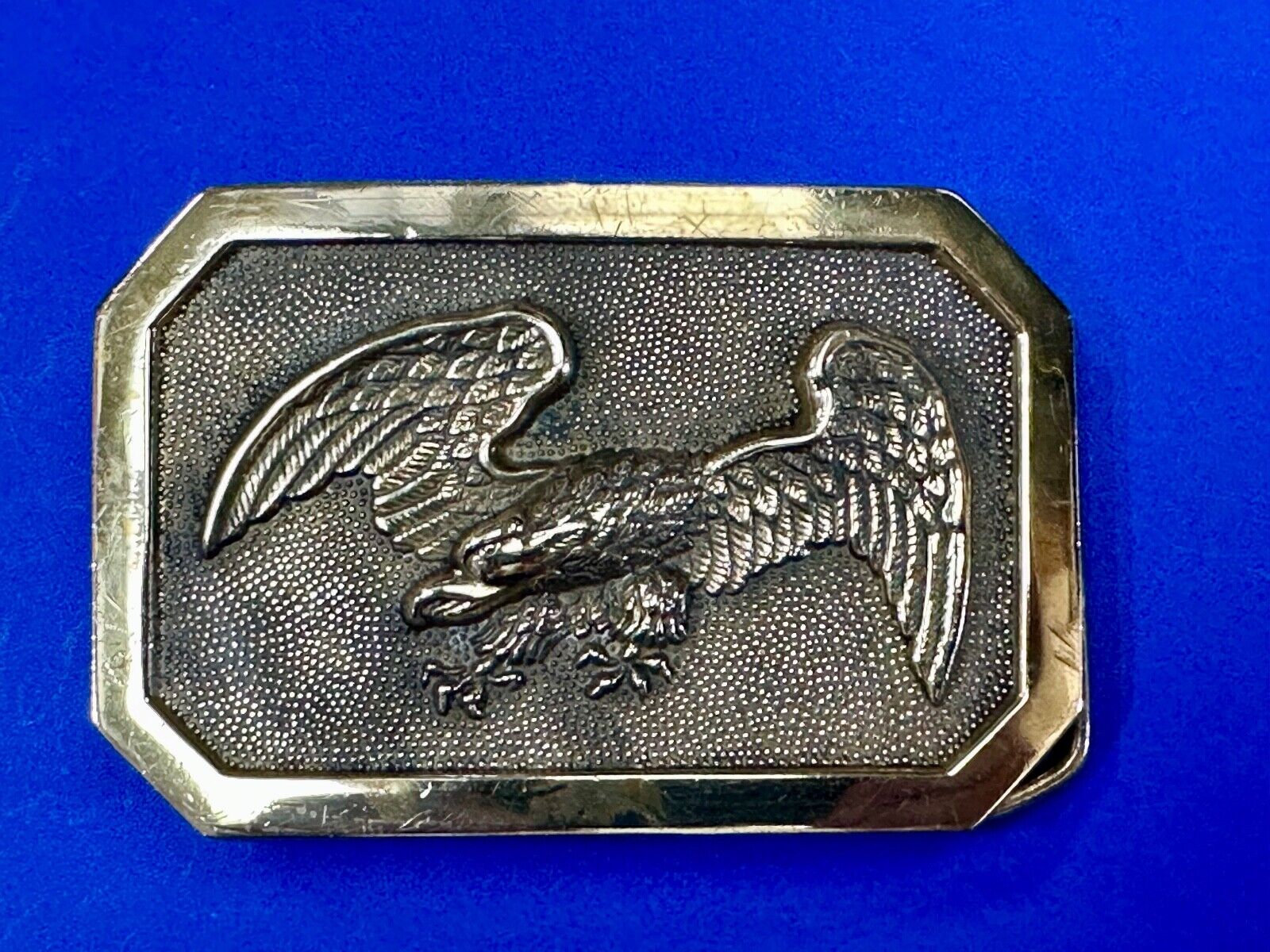 American Bald Eagle Patriotic USA 1978 solid brass belt buckle by Baron Buckles