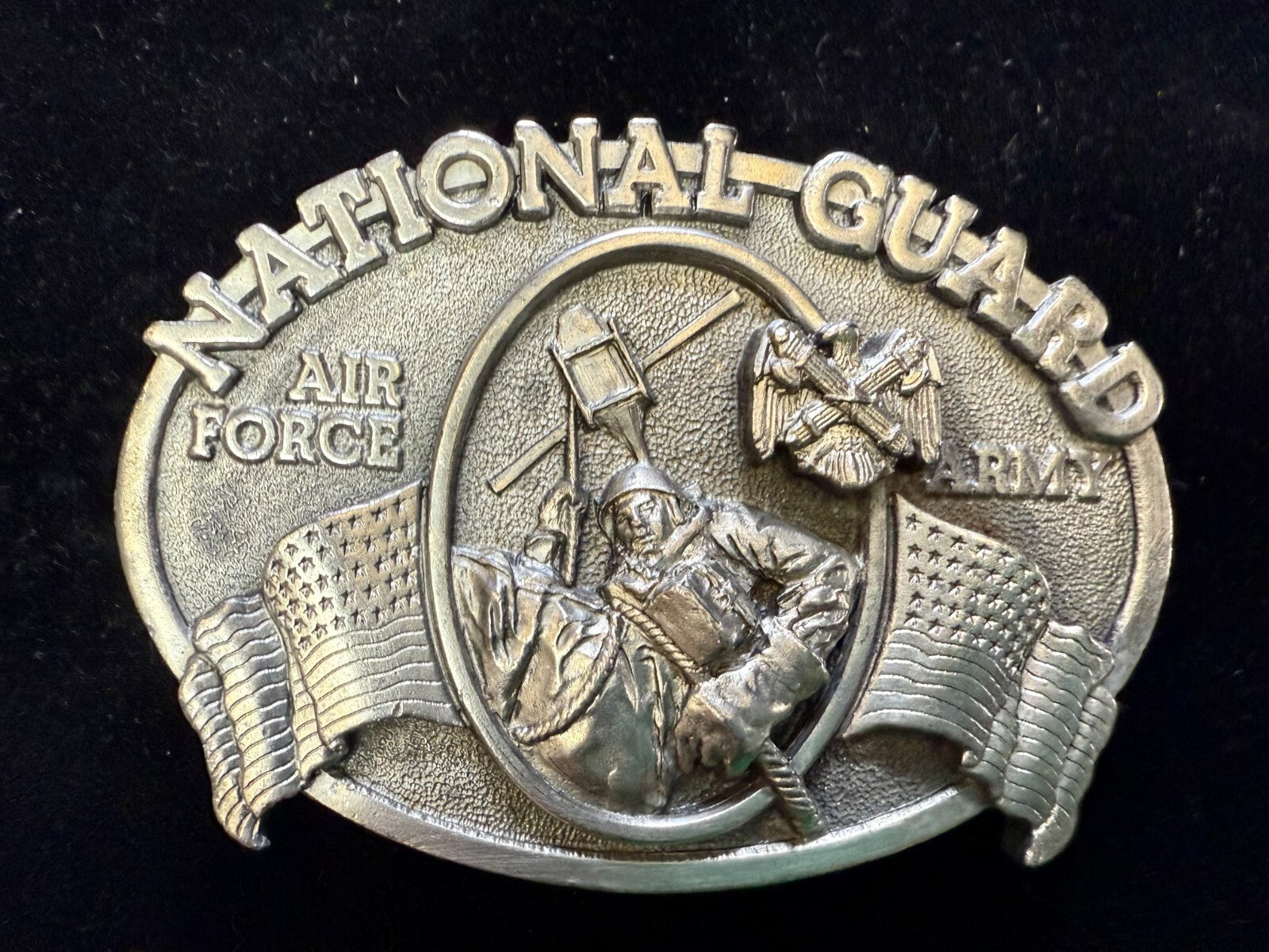 United States National Guard Air Force Army Vintage 1982 Bergamot Belt Buckle