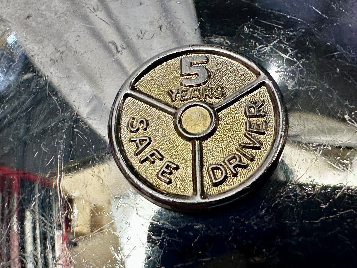 5 years Safety Award Vintage Nickel Silver reflective oval Belt Buckle