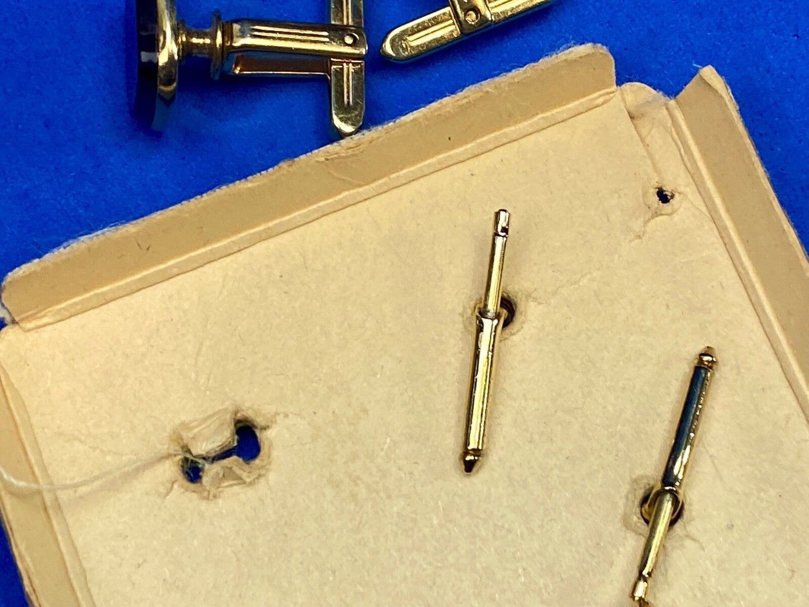 Vintage Hickok Large Pair Of Gold Tone - Black Face Cufflinks In Case 