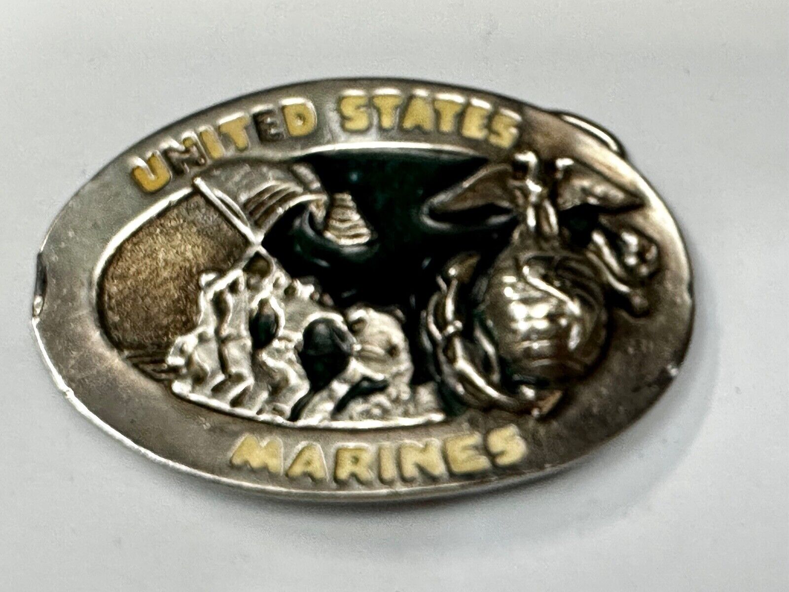 United States Marines Embalm Flag Raising Patriotic Belt Buckle