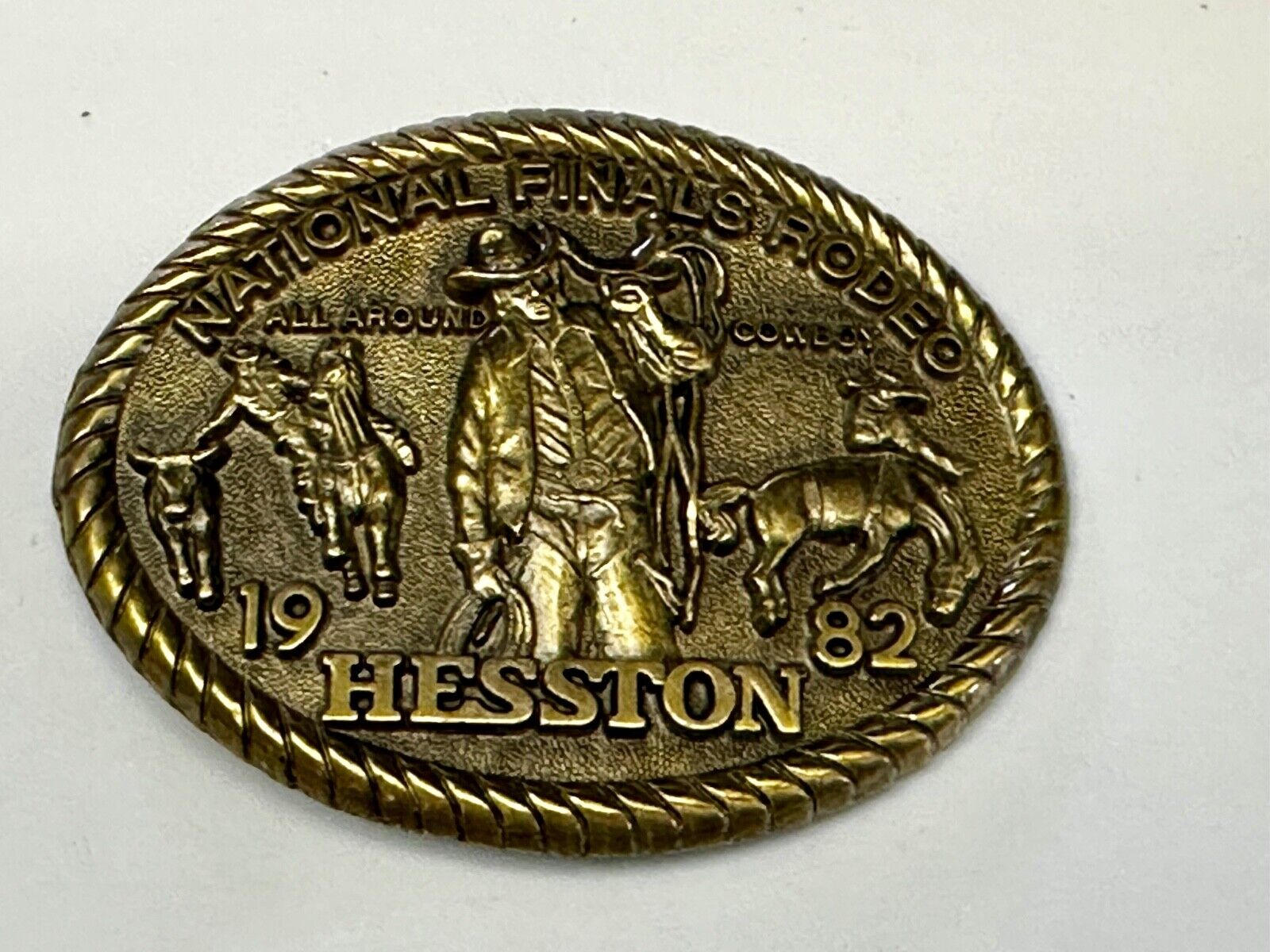 1982 Hesston NFR All Around Cowboy National Finals Rodeo Belt Buckle