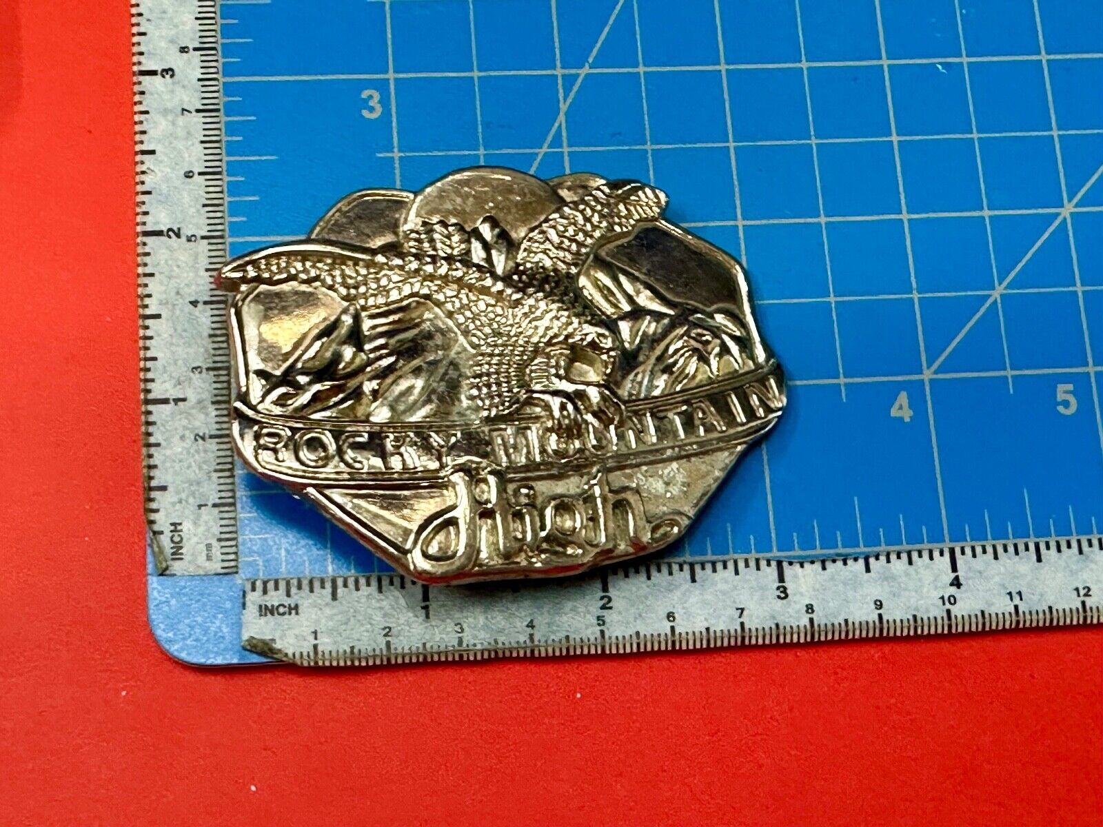 Vintage  Rockey Mountain High Eagle Mountains Silver Tone belt buckle