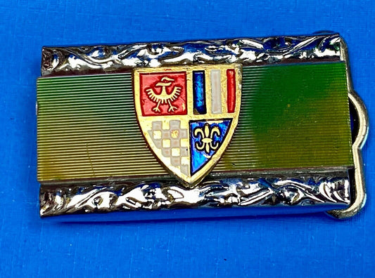 Beautiful Multi Color Background Vintage Ornate Belt Buckle Flag Emblem By TMC