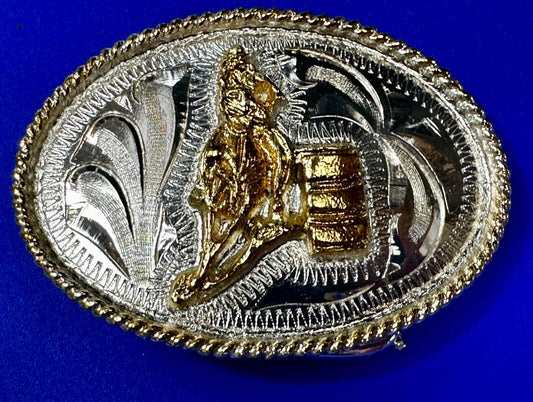 Barrel Riding - Rodeo Cowgirls KidsBelt Buckle by The Classic Buckle Collection