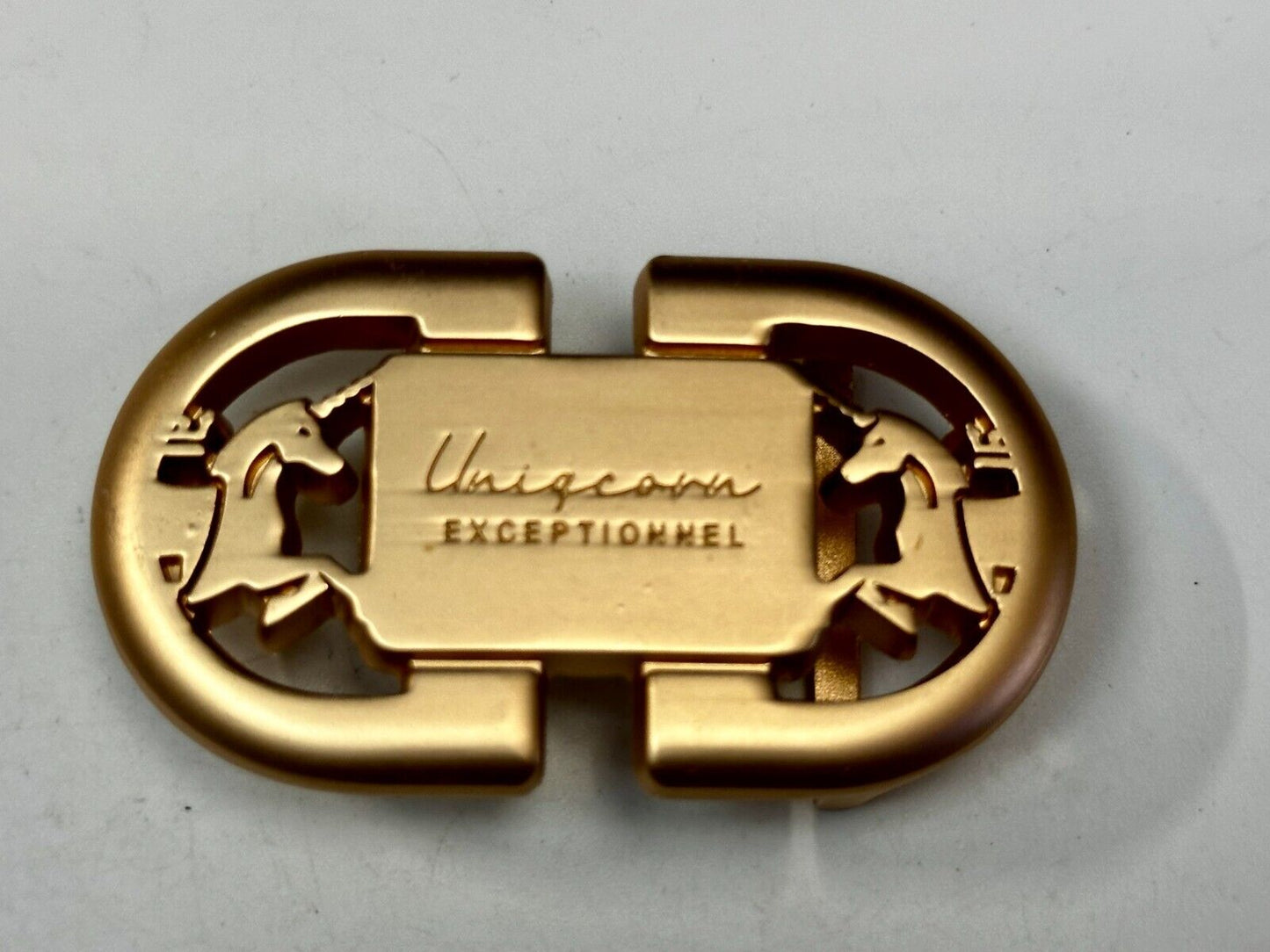 Uniqcorn Exceptionnel - Unknown to me!   unicorn's facing in cutout Belt Buckle