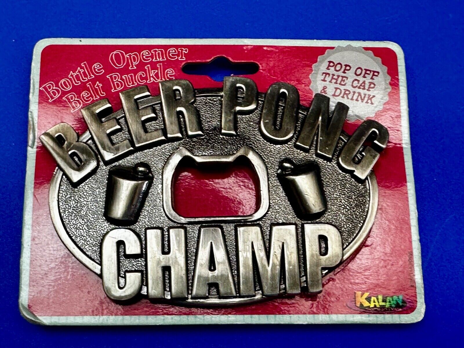 Beer Pong Champ - NOS Kalan Bottle Opener & Belt Buckle - Perfect pick up Line!