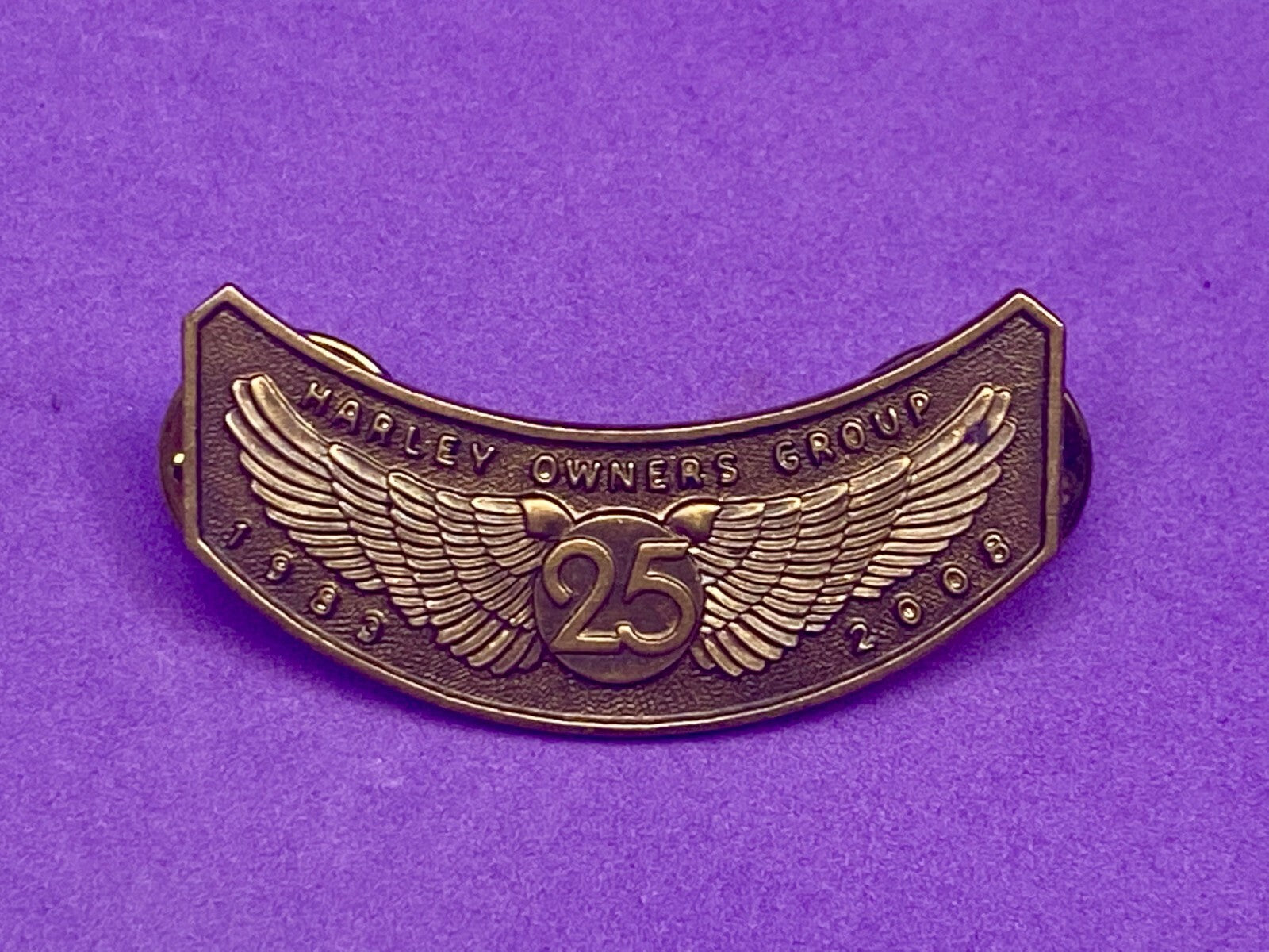2008 HOG Harley Davidson Motorcycles Members Group 25 Years Jacket Pin