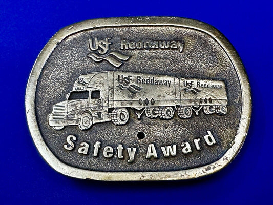 USF RedDaway Transportation Company Semis Drivers safety award 1996 Belt Buckle