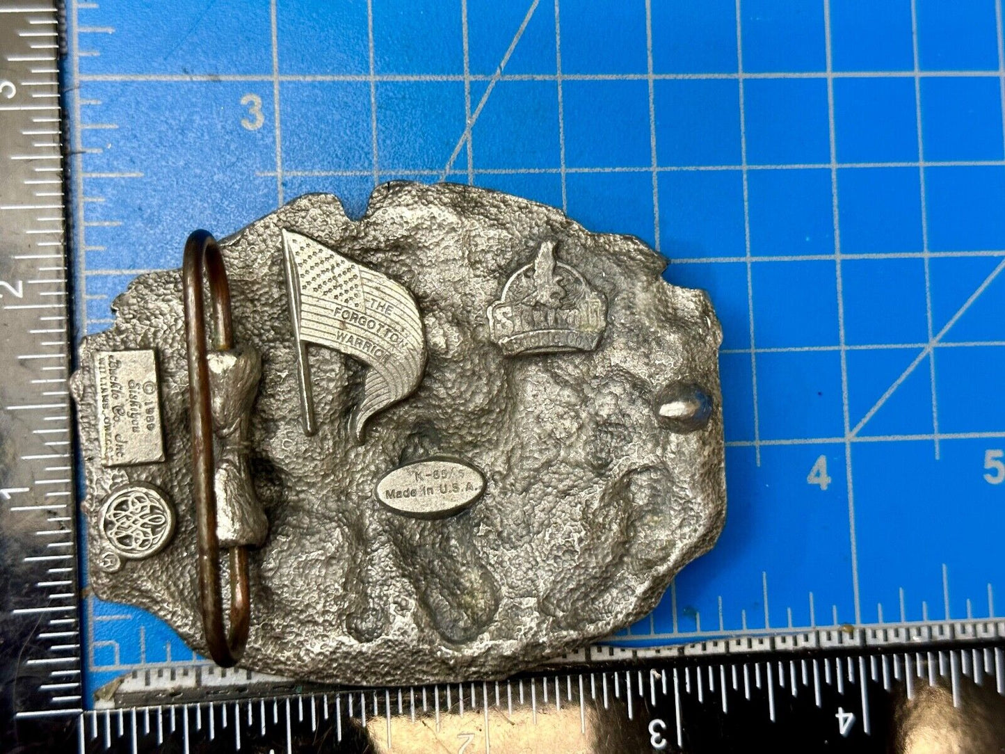 Vietnam Veterans Military Army Hero Vintage 1980's Pewter Siskiyou Belt Buckle