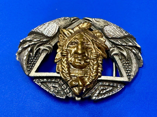 Unique Native American Indian Vintage Two tone EGE 93 Belt Buckle