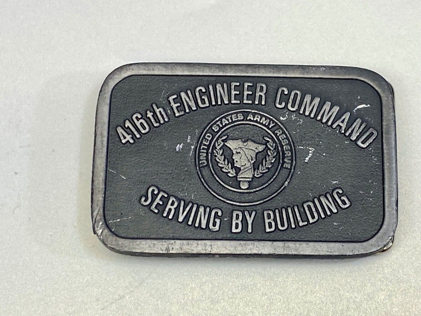 United States Army Reserve 416th Engineer Command belt buckle serving by command