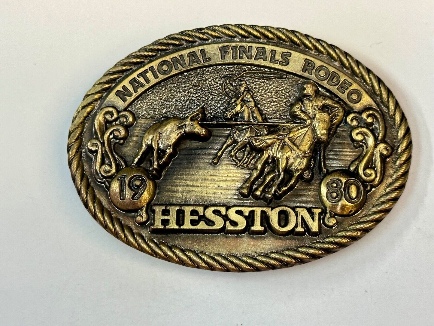 1980 Hesston National Finals Rodeo NFR Limited Edition Collectors Belt Buckle