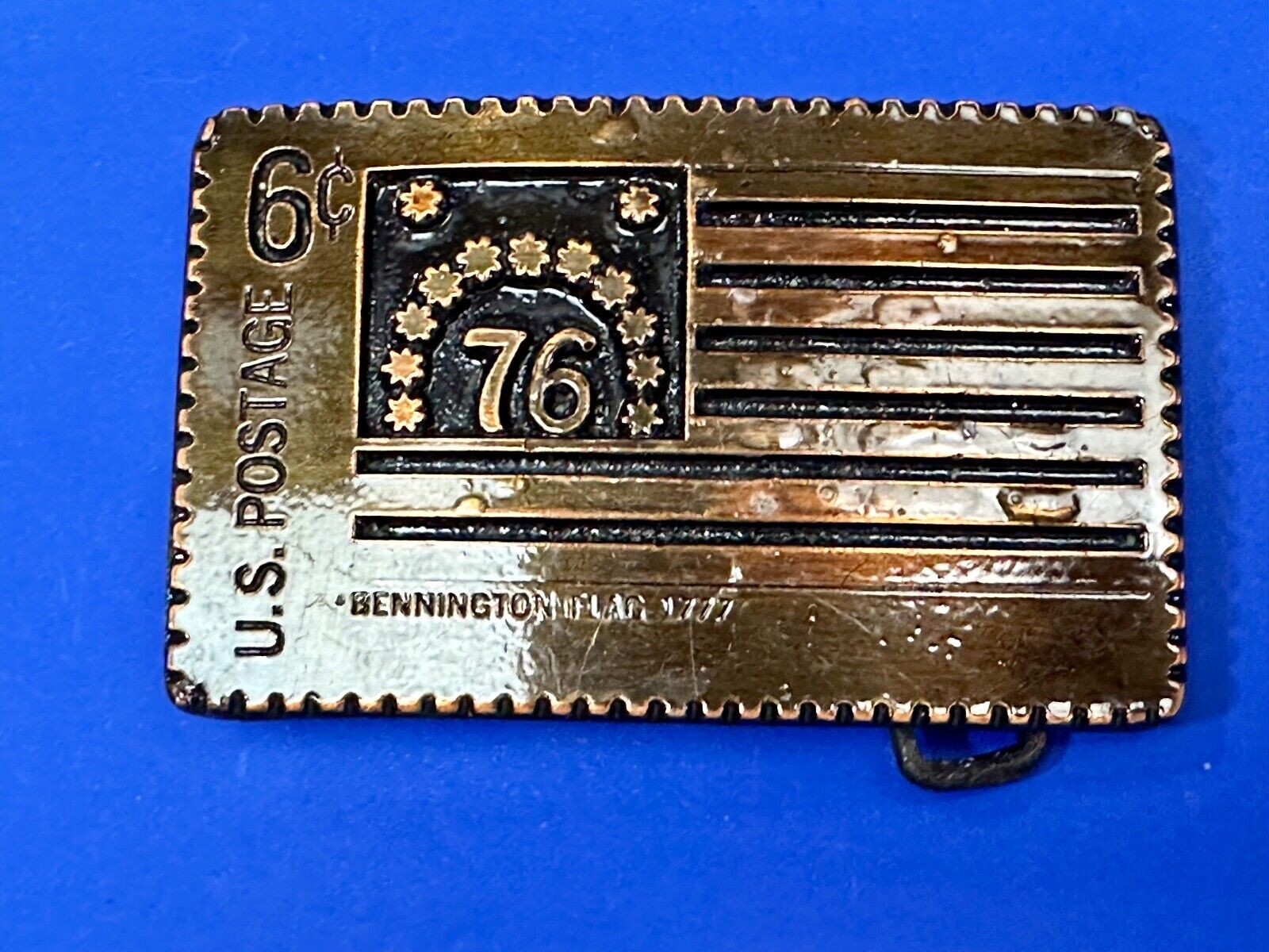 US STAMP Bicentennial celebration America figural belt buckle by Oden