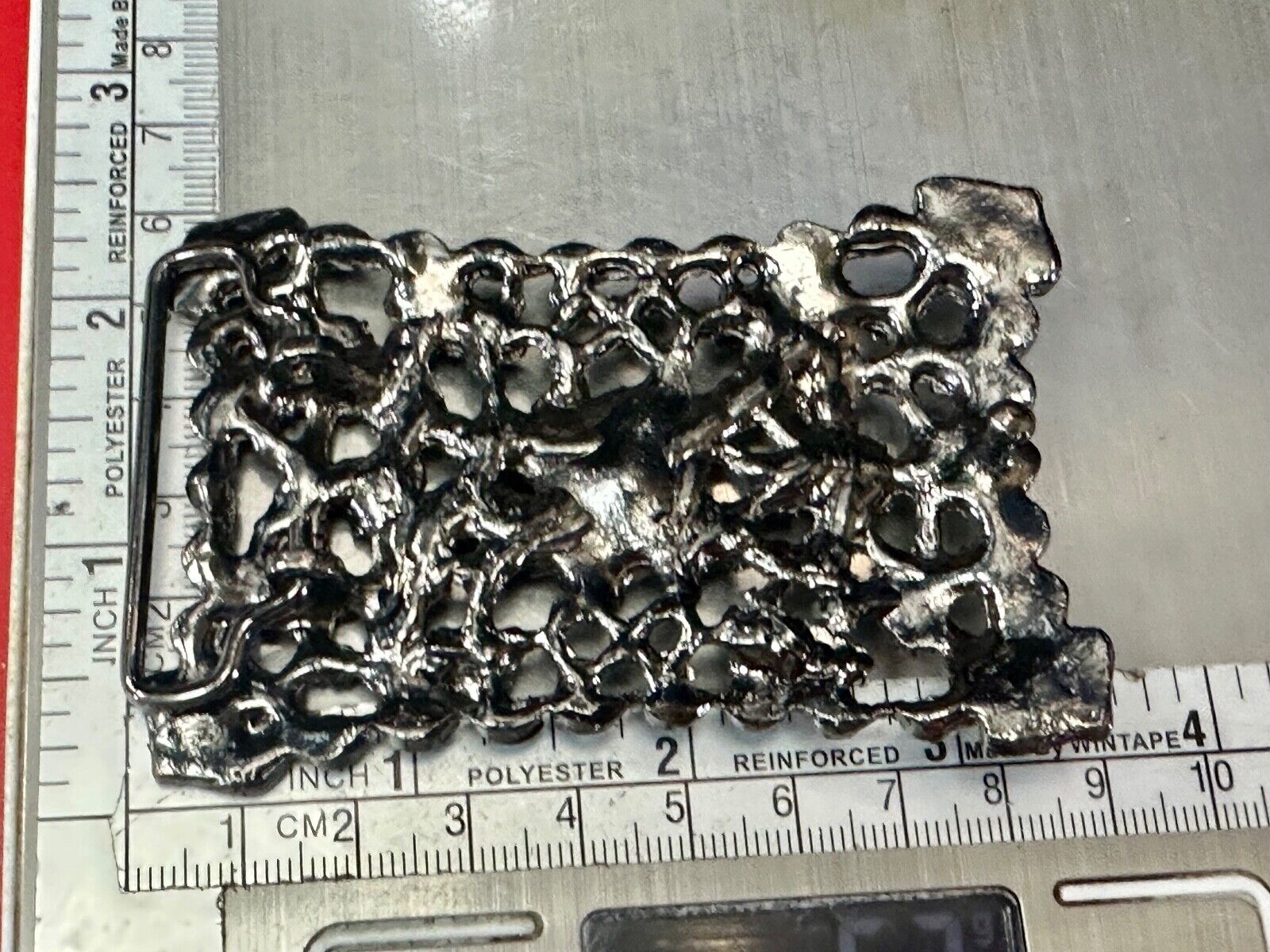 Unique black Victorian vibe black Rhinestone accented see through Belt Buckle