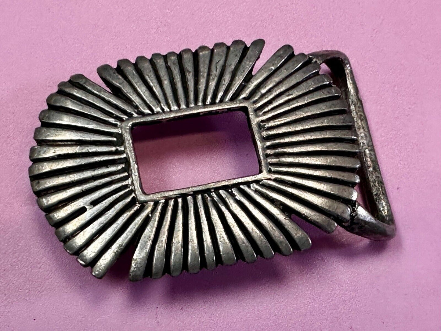 Artisan Made Pewter Belt Buckle Signed LJR Bill's Buckle Co
