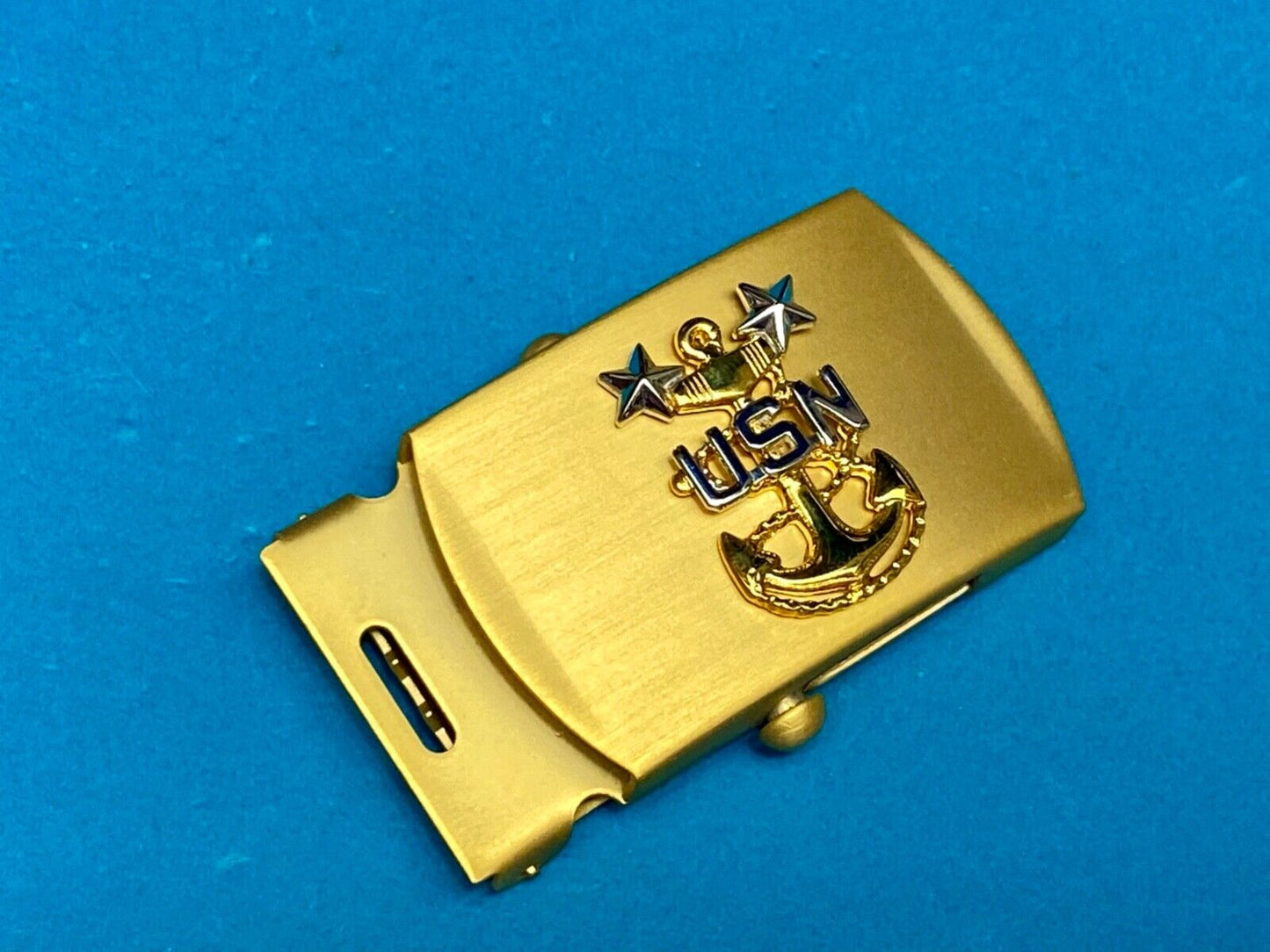 Usn United States Navy  - Star Anchor Eagle Emblem Nos Belt Buckle For 1" Belt