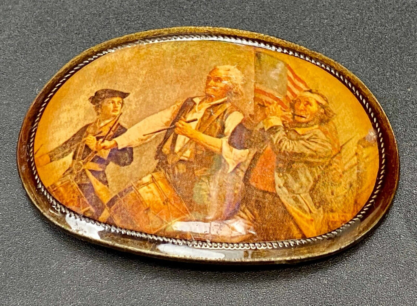 Patriotic USA  Picture Belt Buckle -  Band Marching Into Battle!