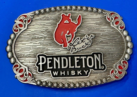 2023 Pendleton Whisky Belt Buckle Montana Silversmiths Let'er Buck Cowboy Rodeo