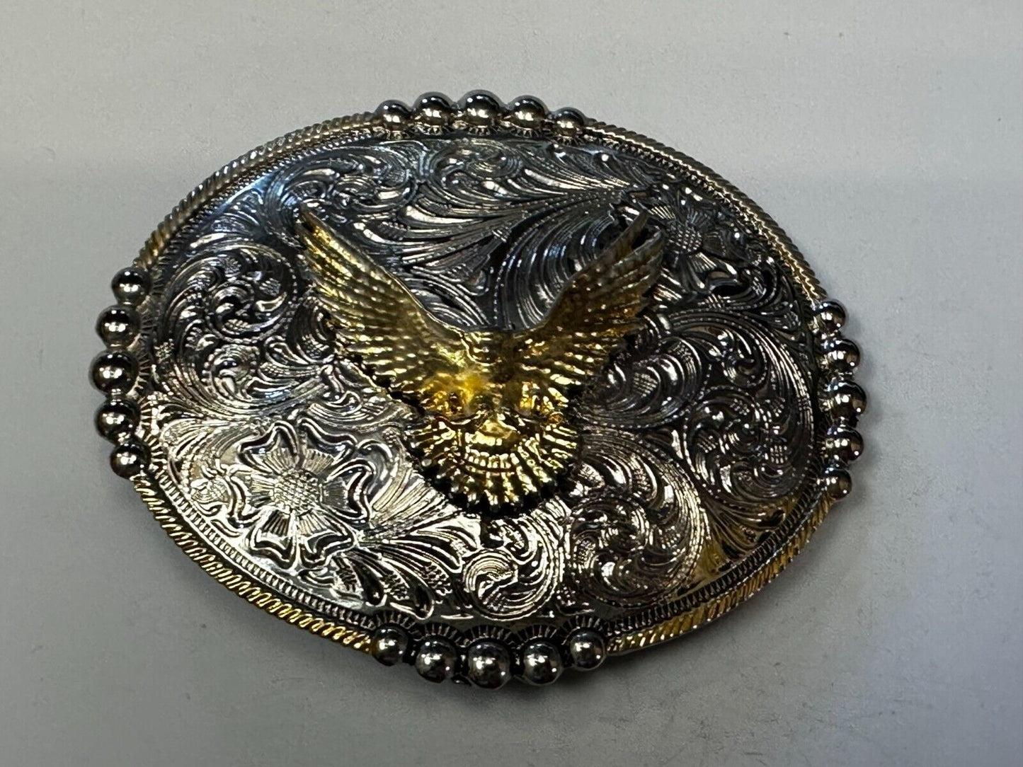 American Bald Eagle - Coming At Ya - Unique Western Two Tone Belt Buckle