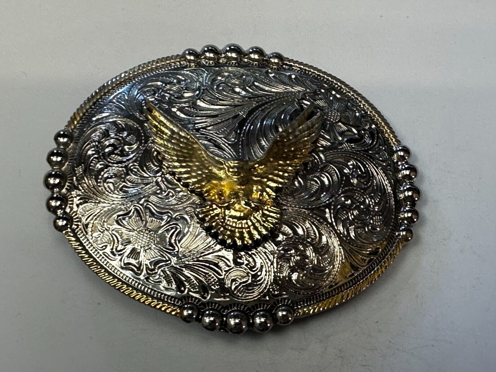 American Bald Eagle - Coming At Ya - Unique Western Two Tone Belt Buckle