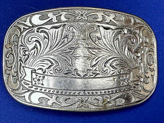Vintage Blank Award Ribbon Rodeo Trophy Style Ornate Belt Buckle to engrave