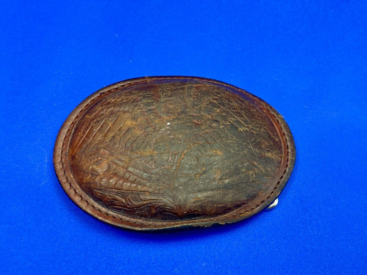 Vintage Leather Duck Belt Buckle - To Restore