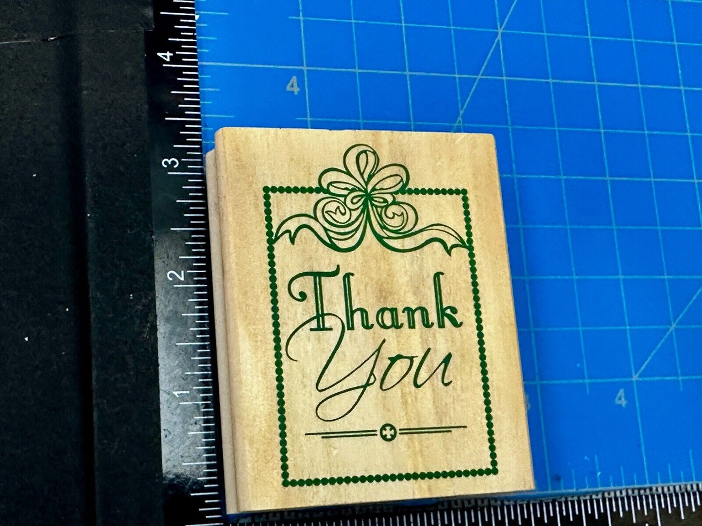 Thank you - - NOS 3" Rubber Stamp for Crafting and Card Making