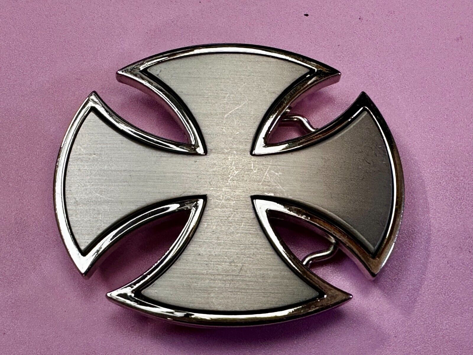 Celtic Maltese Iron Crusader Cross Religion Silver Color Cutout Punk Belt Buckle