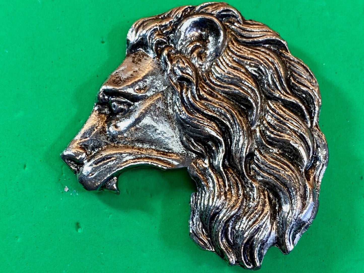 Vintage Lions Maine Figural Cut Out Head Bust Clip Belt Buckle 
