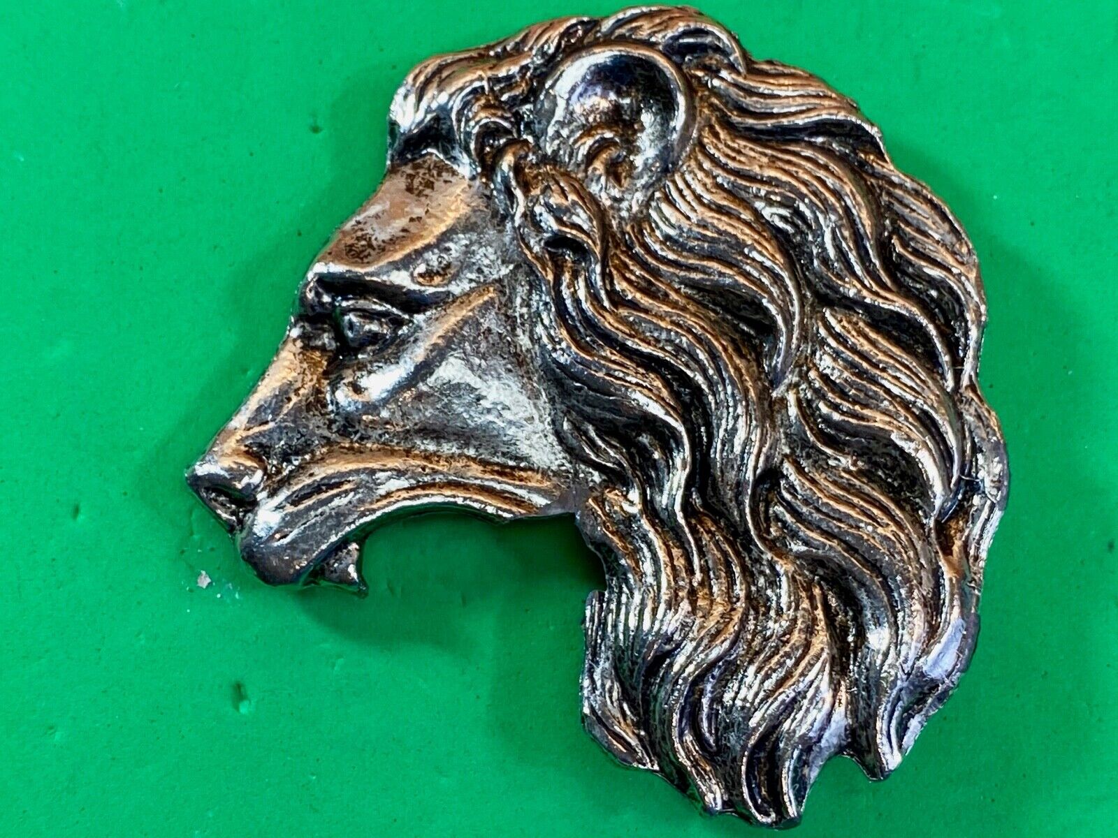 Vintage Lions Maine Figural Cut Out Head Bust Clip Belt Buckle 