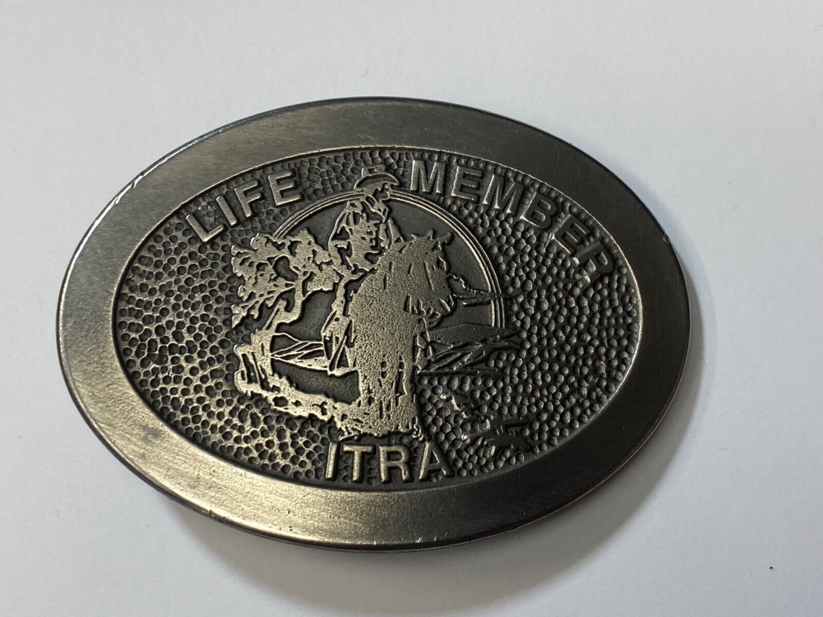 Vintage ITRA  Indiana Trail Riders Association Group Club belt buckle