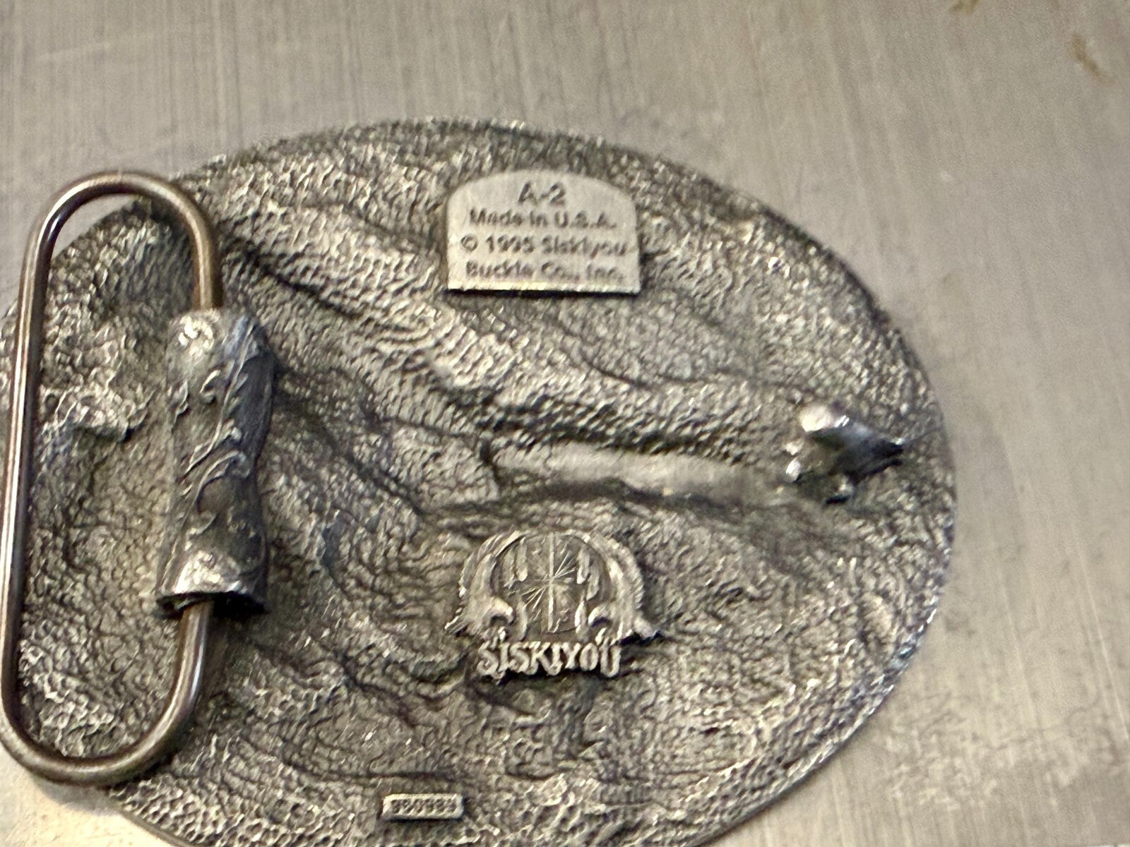 American Indian Flying Eagle Native Feather VTG 1995 Siskiyou Belt Buckle A-2