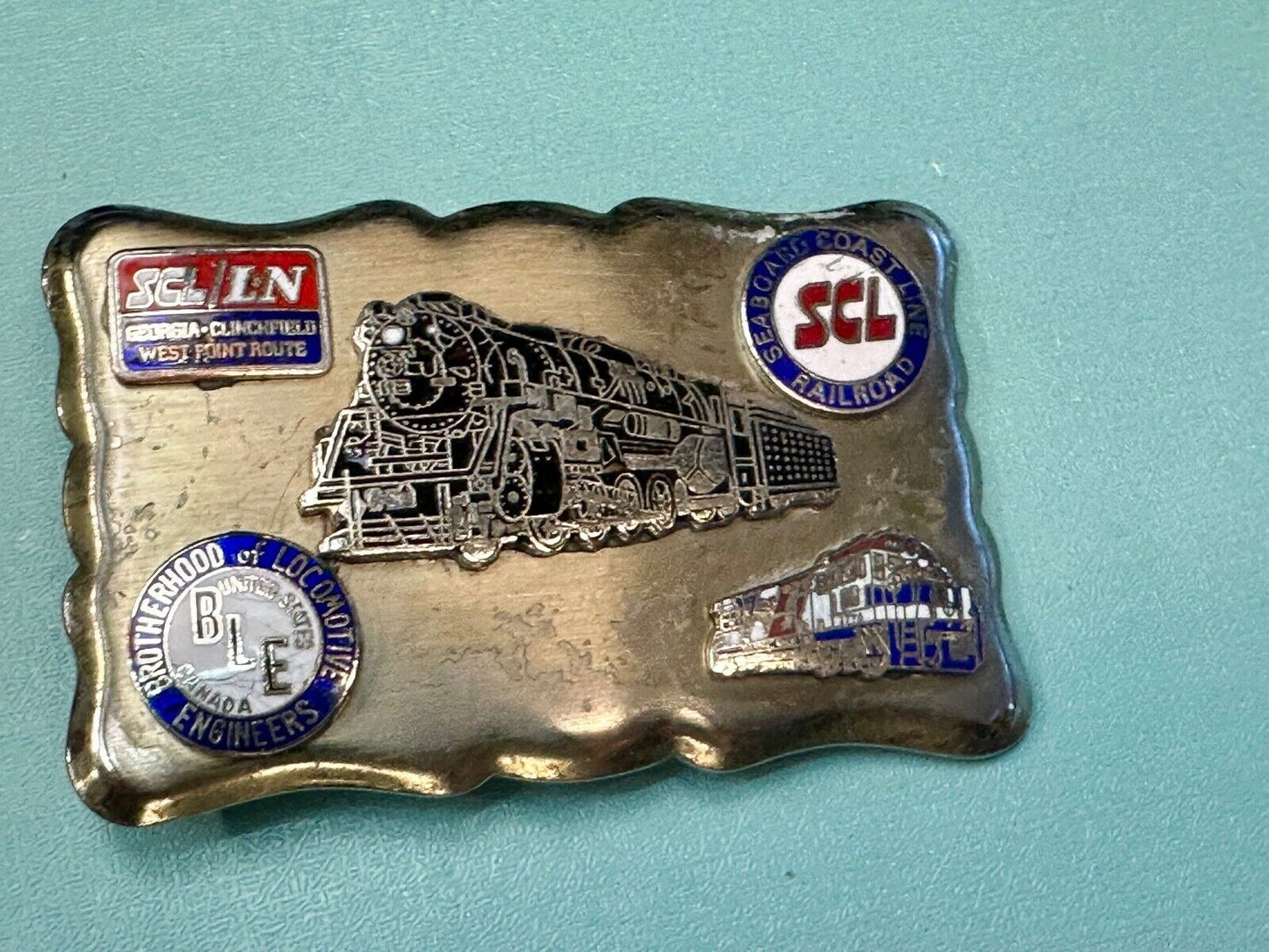 Train Collectors Multi Style Company silver tone belt buckle