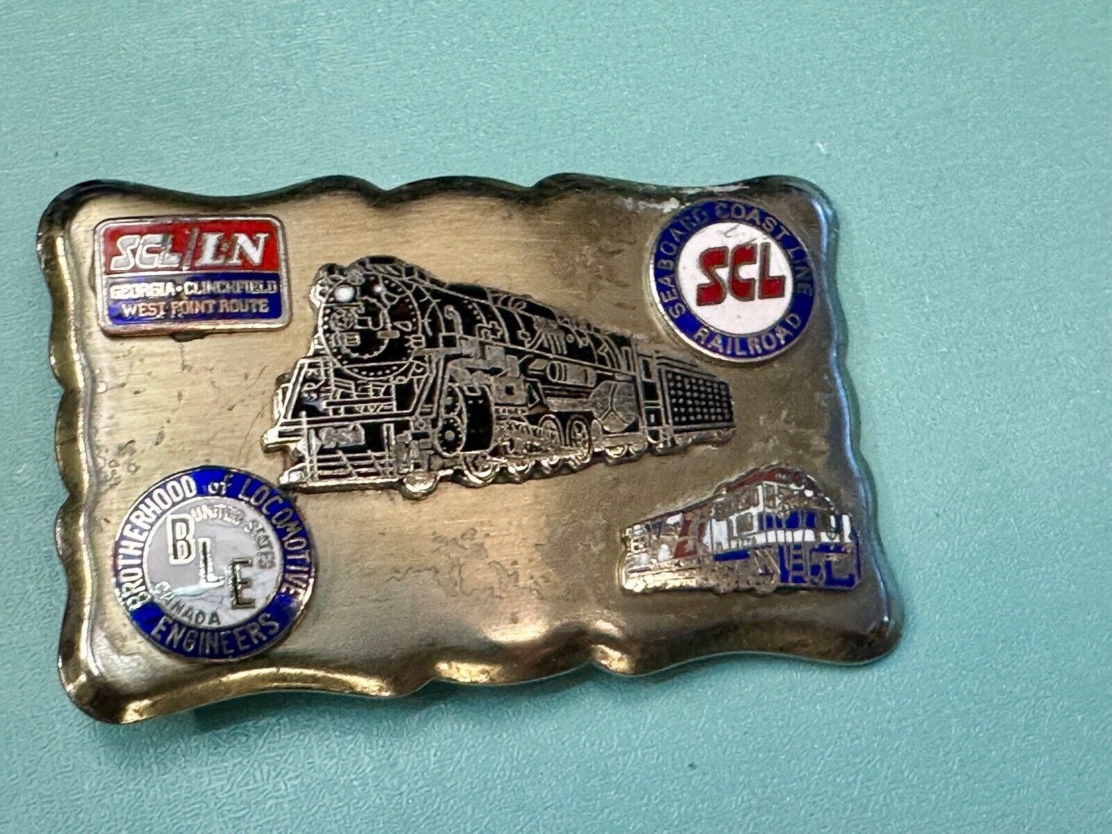 Train Collectors Multi Style Company silver tone belt buckle