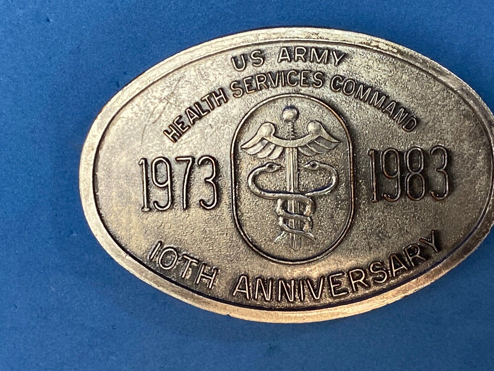 America US Army Health Services Command tenth anniversary BELT BUCKLE #1350