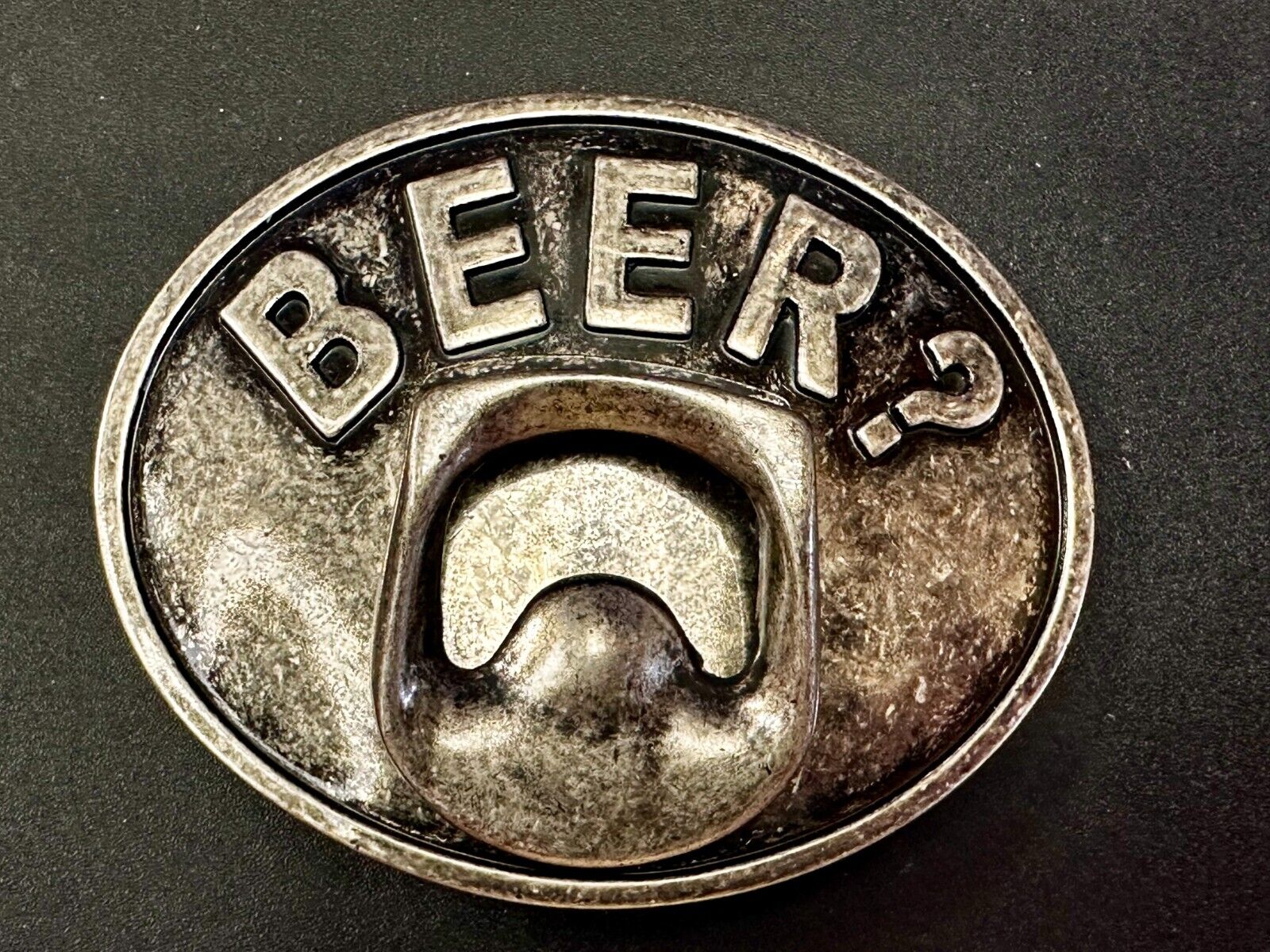 BEER = Bar Pickup Line Novelty Vintage Belt Buckle with Bottle Opener
