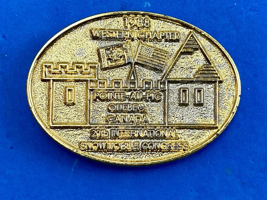 Vintage 1988 Western Chapter Pointe-au-Pic  Quebec Canada belt buckle RARE.  #92