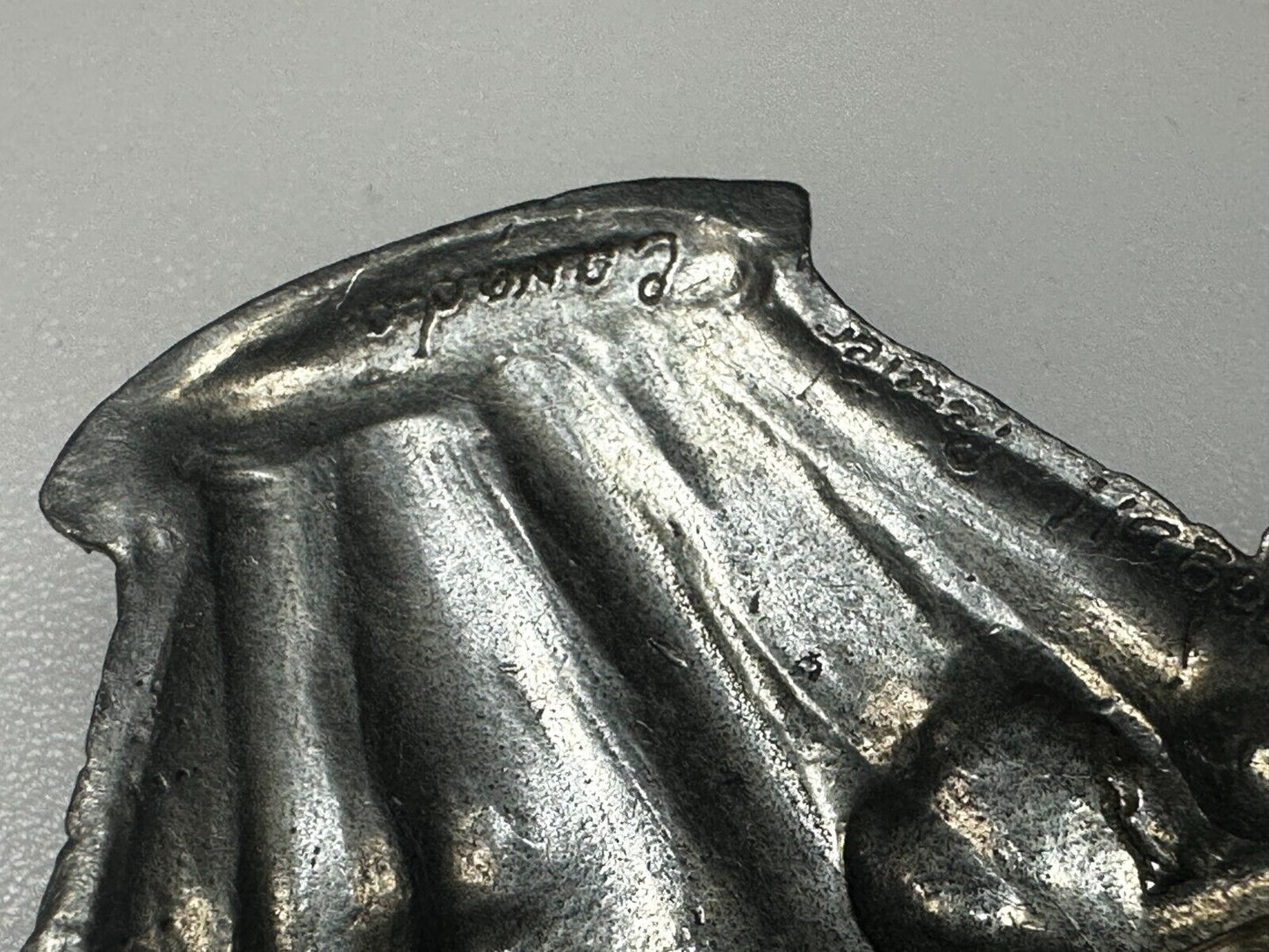 Vintage 1980's Flower Basket Floral Pewter Brooch Pin Signed Seagull Canada