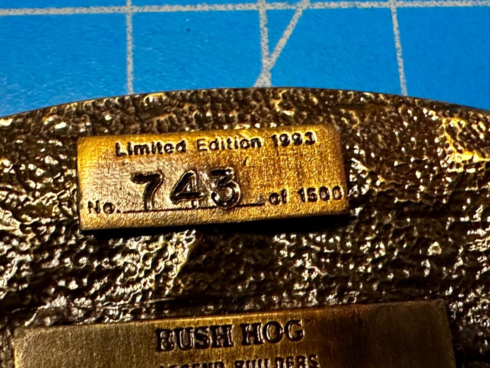 1993 Bush Hog The Legend Agriculture Machine Co. Commemorative Belt Buckle