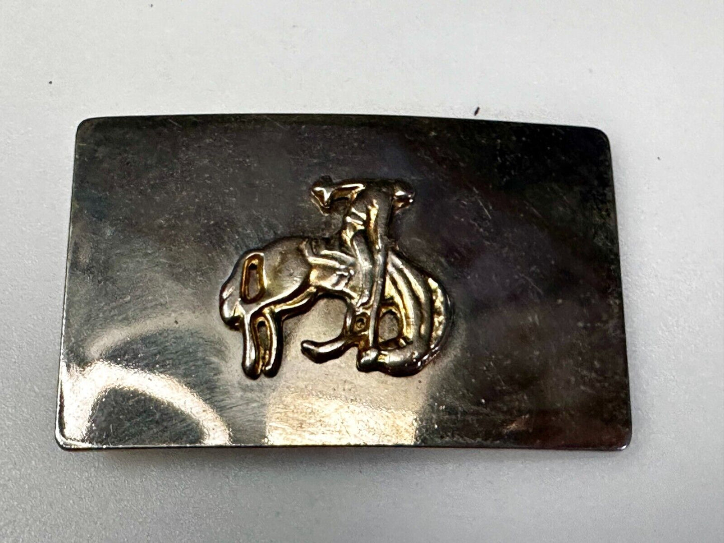 Vintage Cowboy Saddle Bronc Western Reflective Belt Buckle