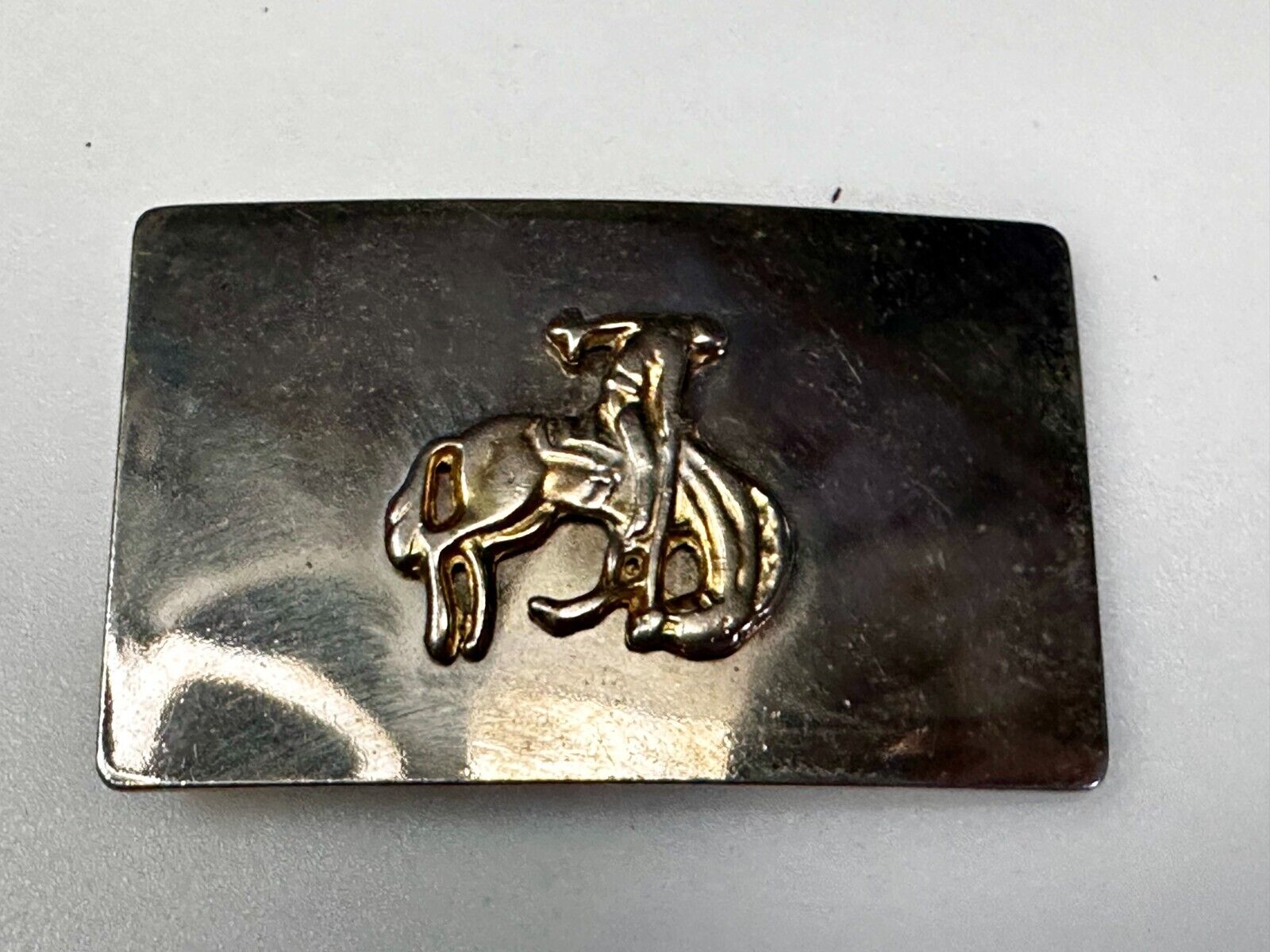 Vintage Cowboy Saddle Bronc Western Reflective Belt Buckle
