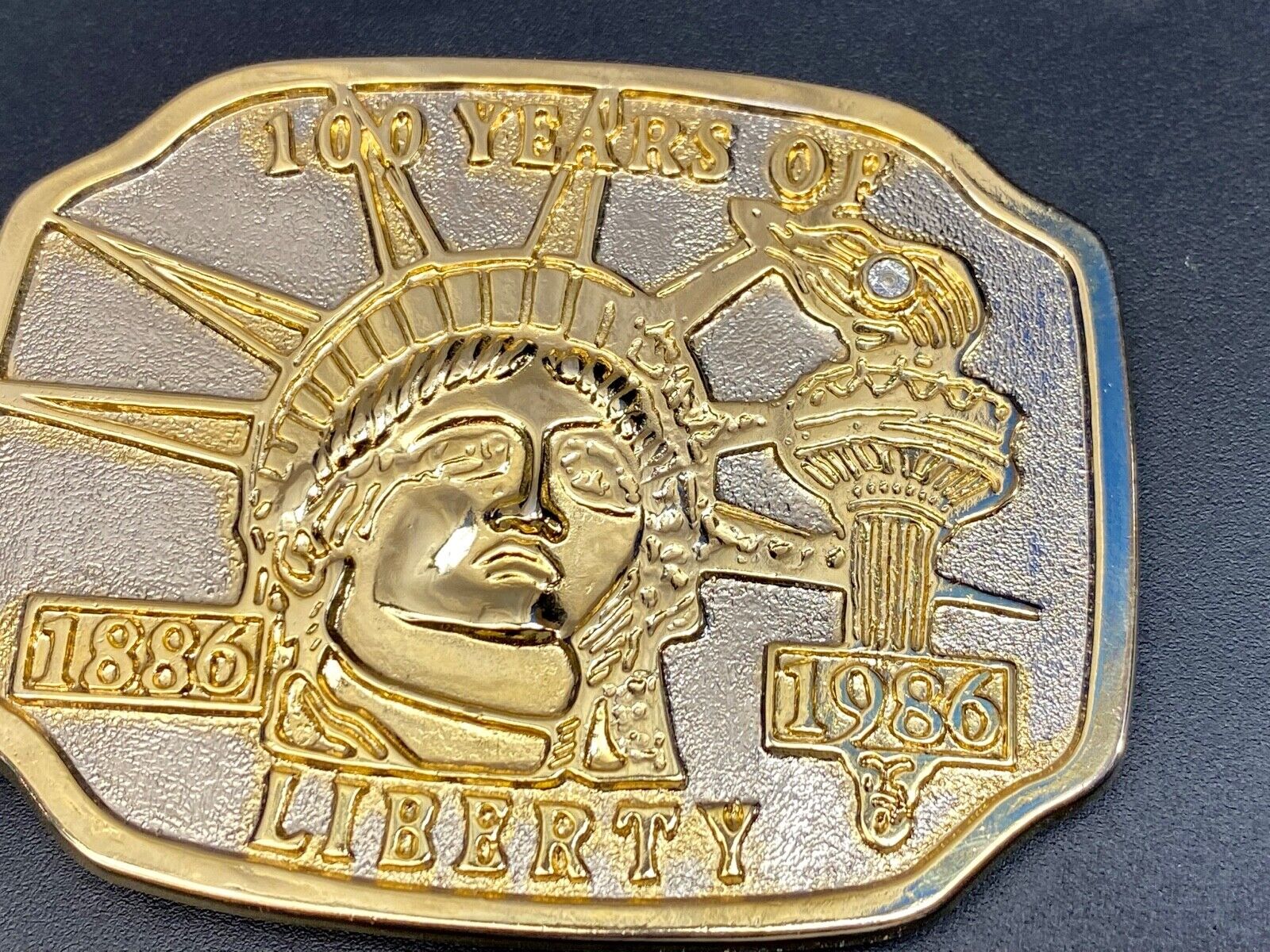 USA LADY LIBERTY Collection BELT BUCKLE, 100 Years of Liberty 1886-1986