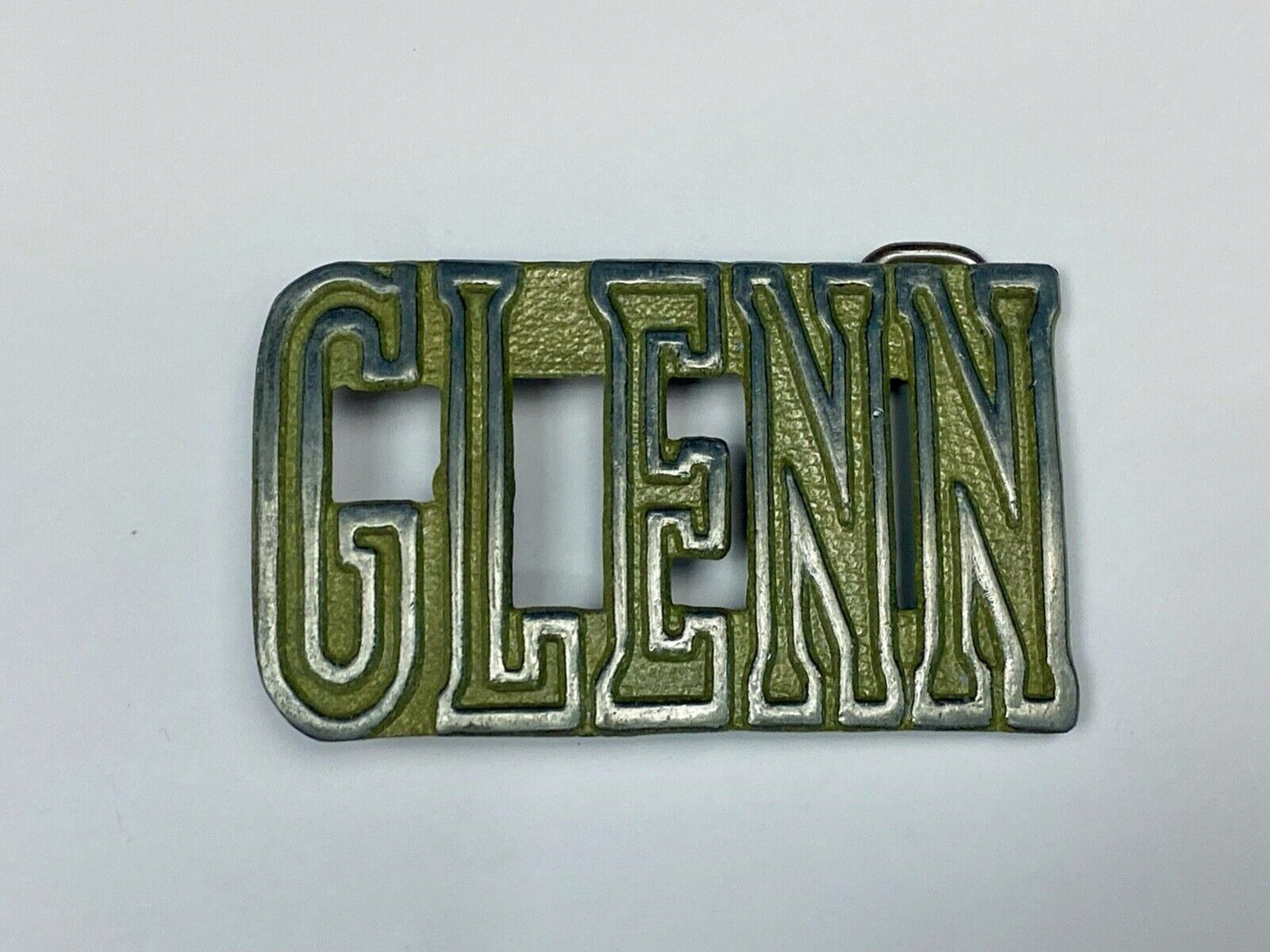 Vintage Glenn Name Block Letter Belt Buckle By The Chad Mfg. Denver Co