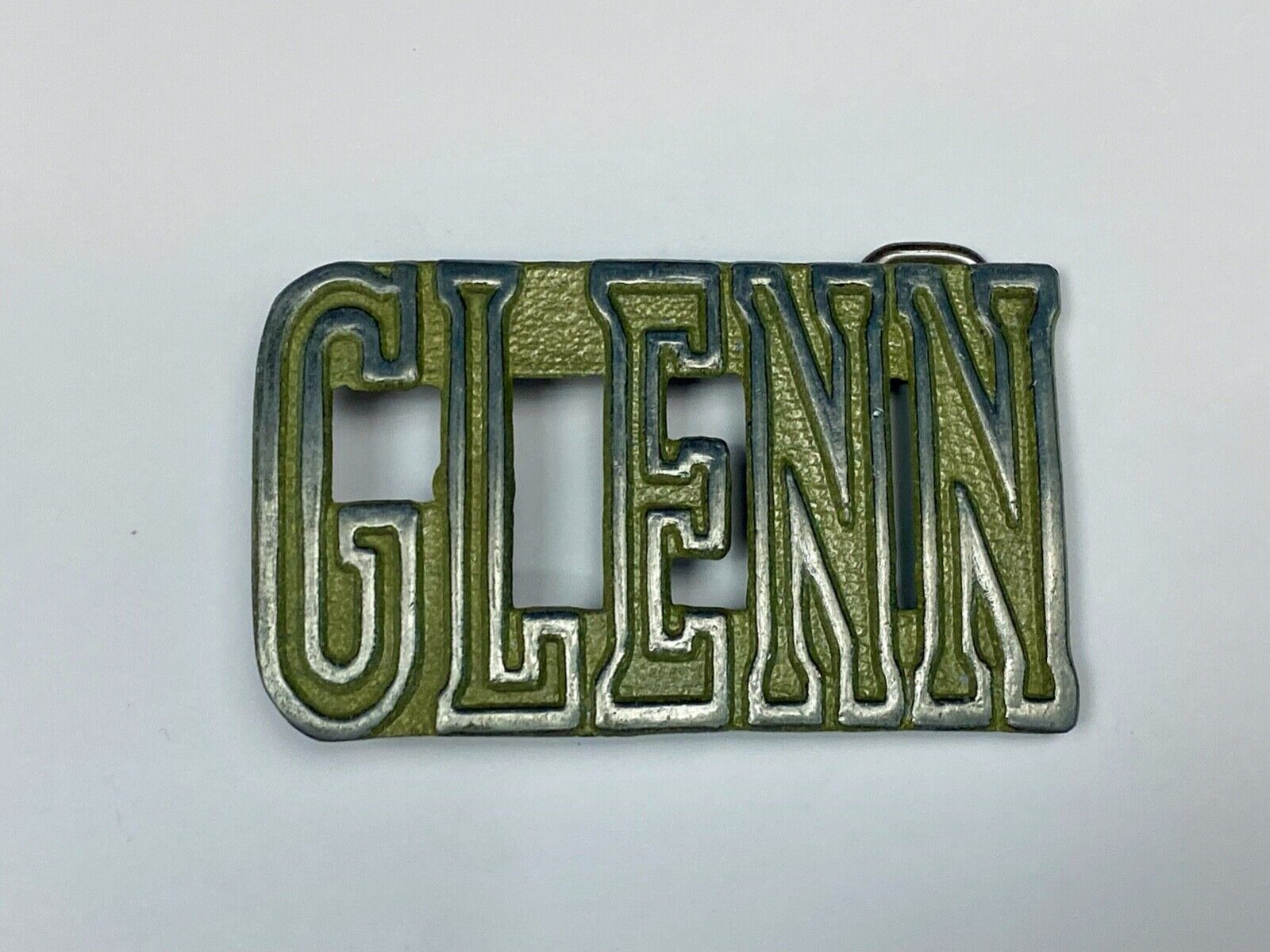 Vintage Glenn Name Block Letter Belt Buckle By The Chad Mfg. Denver Co