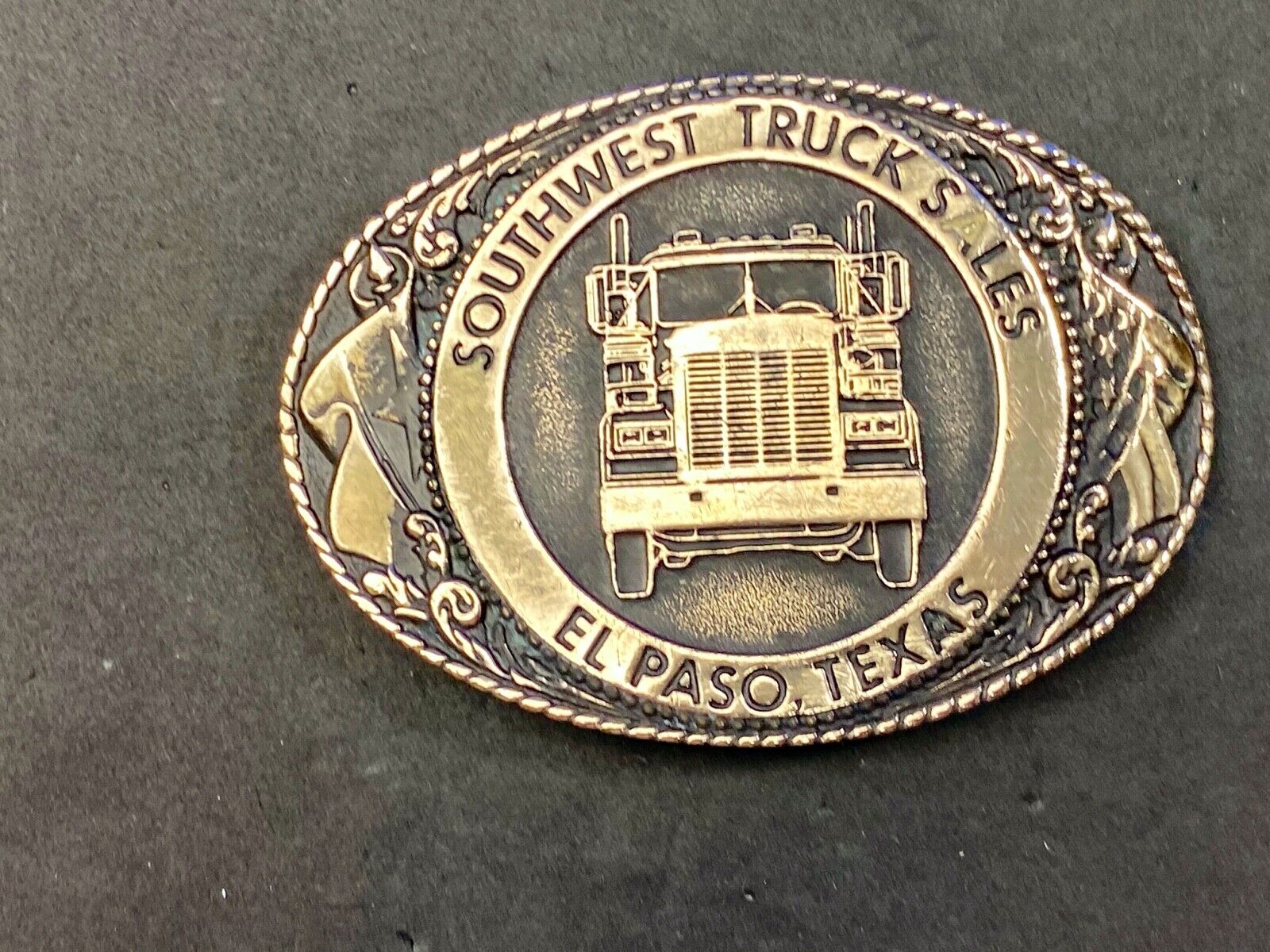 Vintage 1984 Southwest truck sales El Paso Texas company add belt buckle 