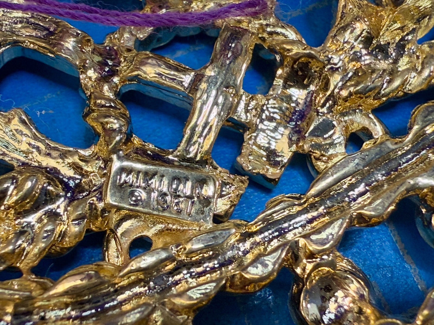 Anchor Rope Nautical Theme See-Trough Gold Tone 1987 Mimi Di N  Belt Buckle